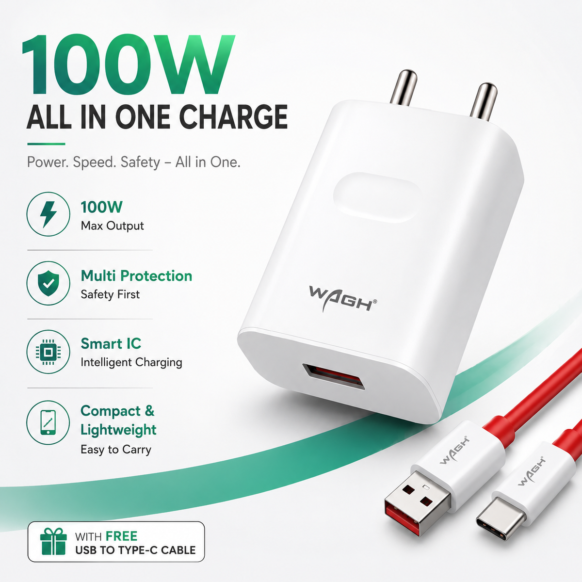 WAGH 100W Phantom Neo Adapter 2 – Ultra-Fast All-In-One Power Adapter
