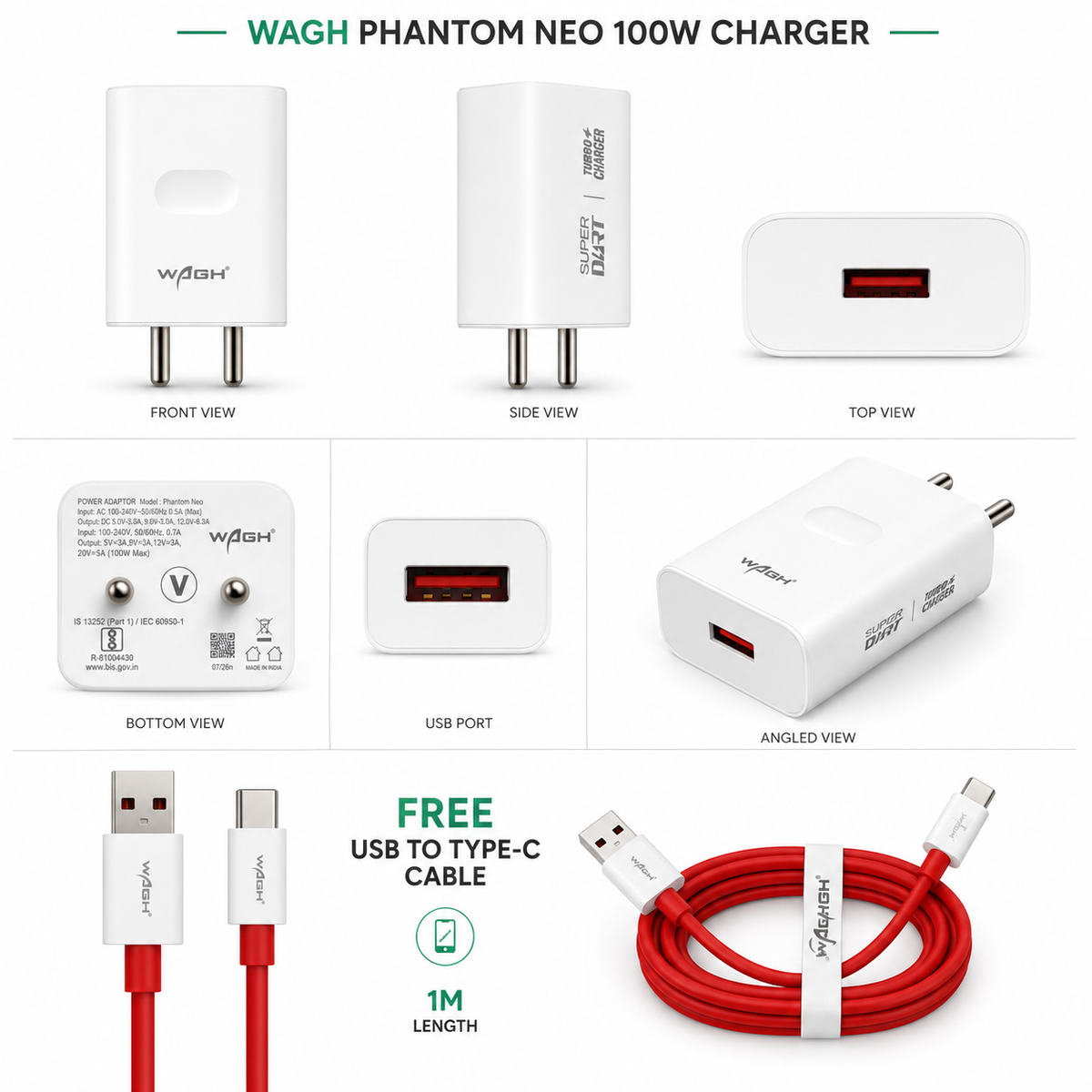 WAGH 100W Phantom Neo Adapter 2 – Ultra-Fast All-In-One Power Adapter