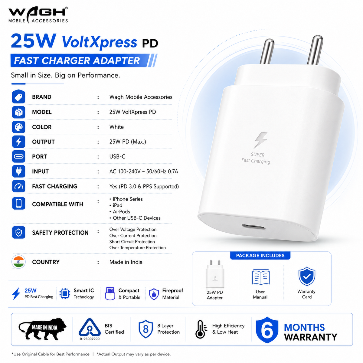 Wagh 25W voltXpress PD Fast Charging