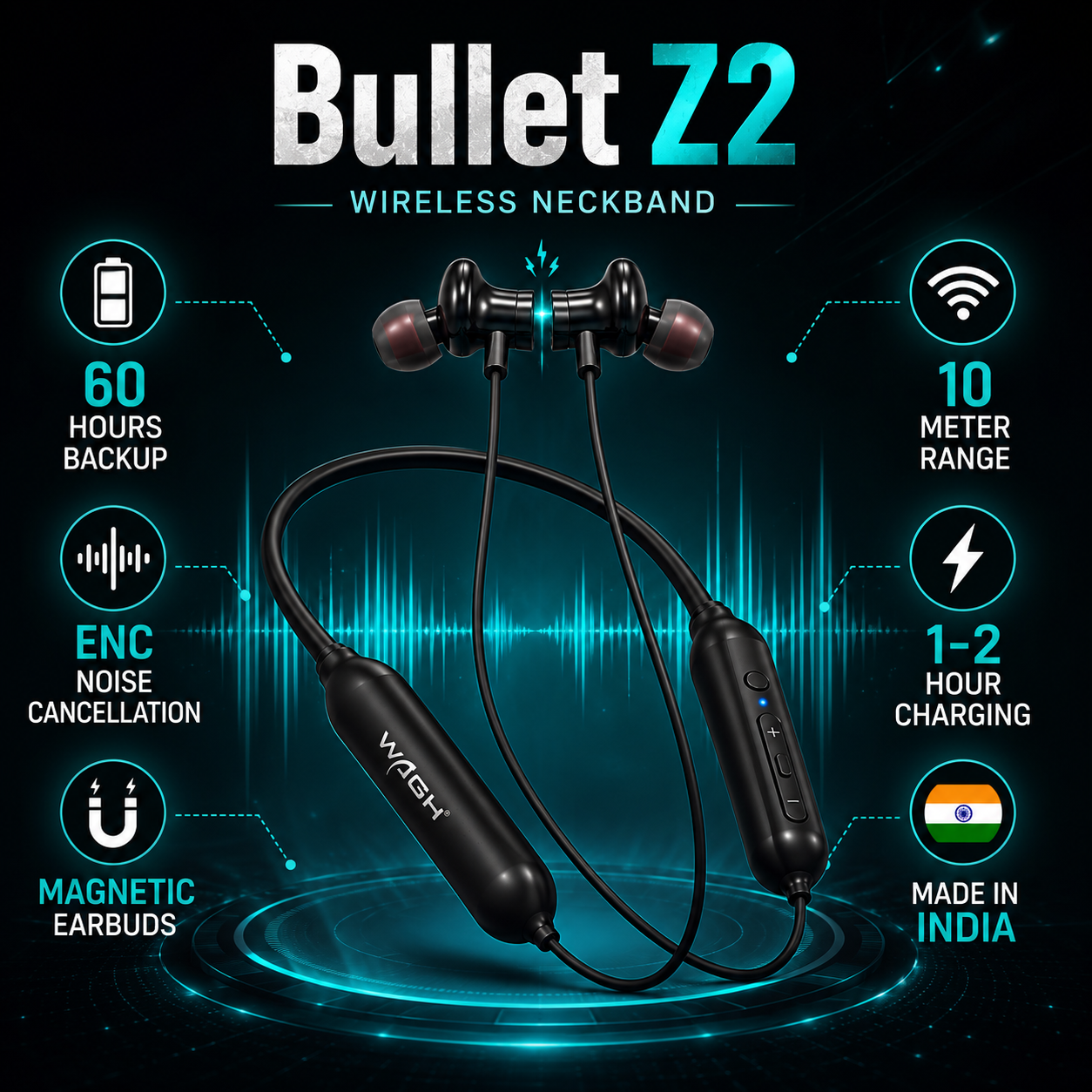 WAGH Bullet Z2 Wireless Neckband