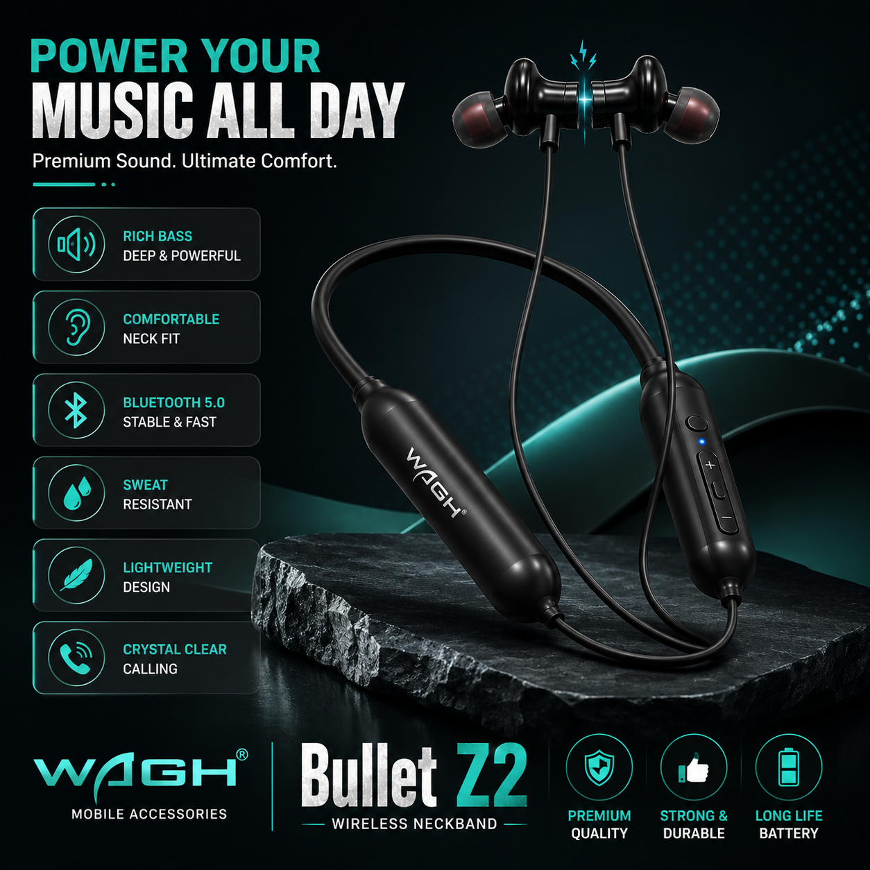 WAGH Bullet Z2 Wireless Neckband