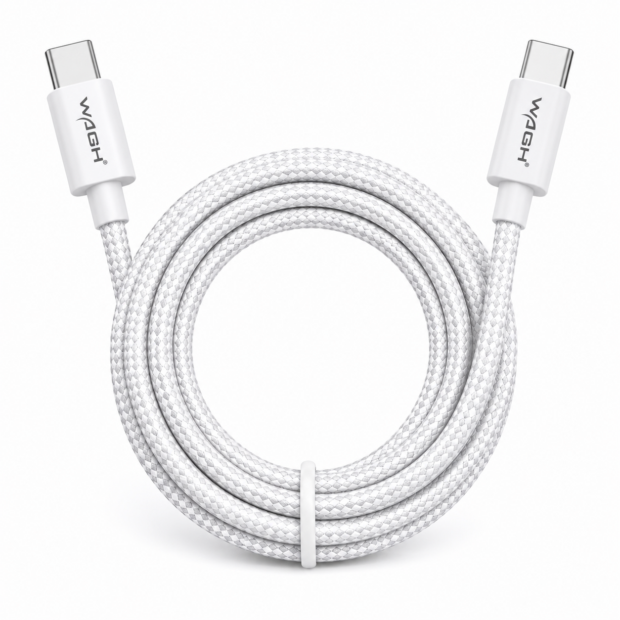 WAGH GRIPP 120W Super Fast Charging Type-C to Type-C Braided Cable (1.2m, White)