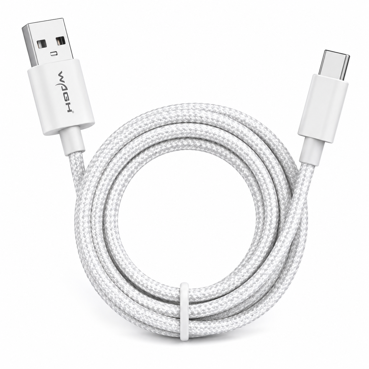 WAGH GRIPP 120W Fast Charging USB to Type-C Braided Cable (1.2m, White)