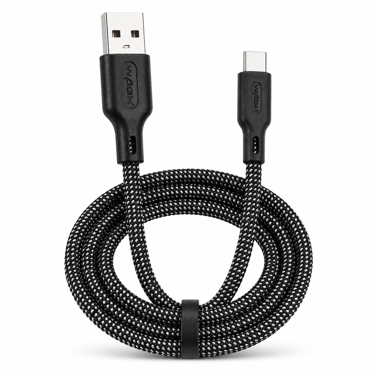 Wagh Mobile Accessories Hunter 120W USB to Type-C Cable | 1 Meter, Nylon Braided, Black
