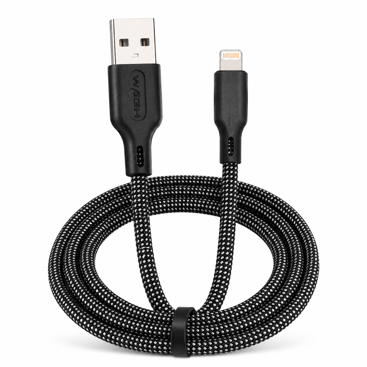 Wagh Mobile Accessories Hunter 25W USB to Lightning Cable | 1 Meter, Braided Nylon, Black