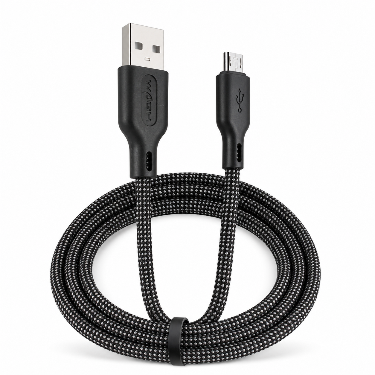 Wagh Mobile Accessories Hunter 100W USB to Micro Cable | 1 Meter, Braided Nylon, Black