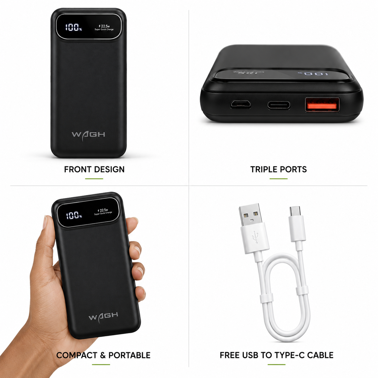 STROM 10000mAh Power Bank | 22.5W Fast Charging with LED Display