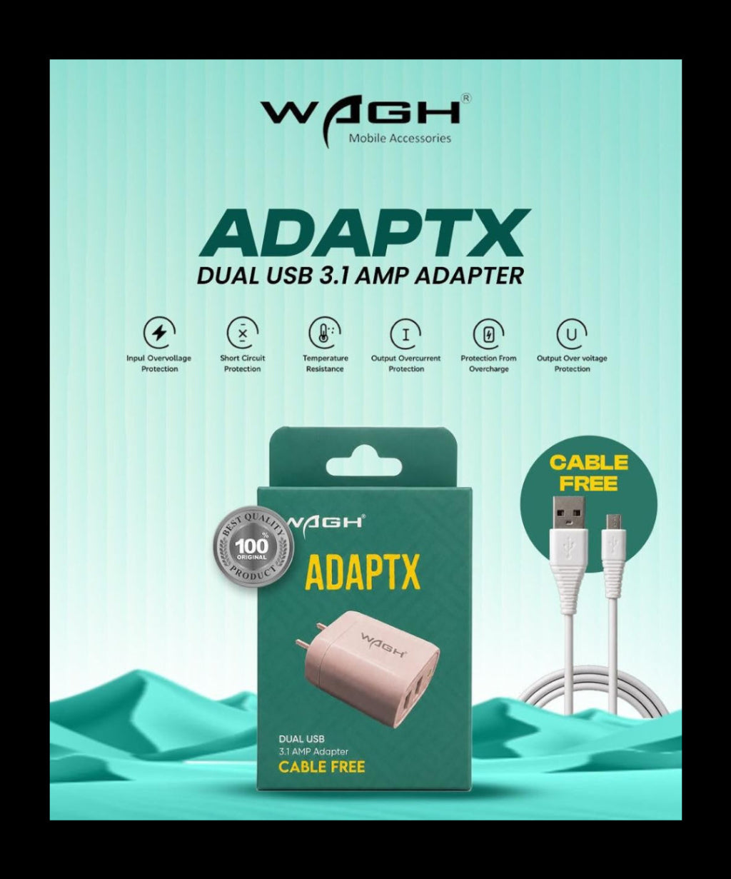 Wagh ADAPTX Dual USB 3.1 AMP Adapter